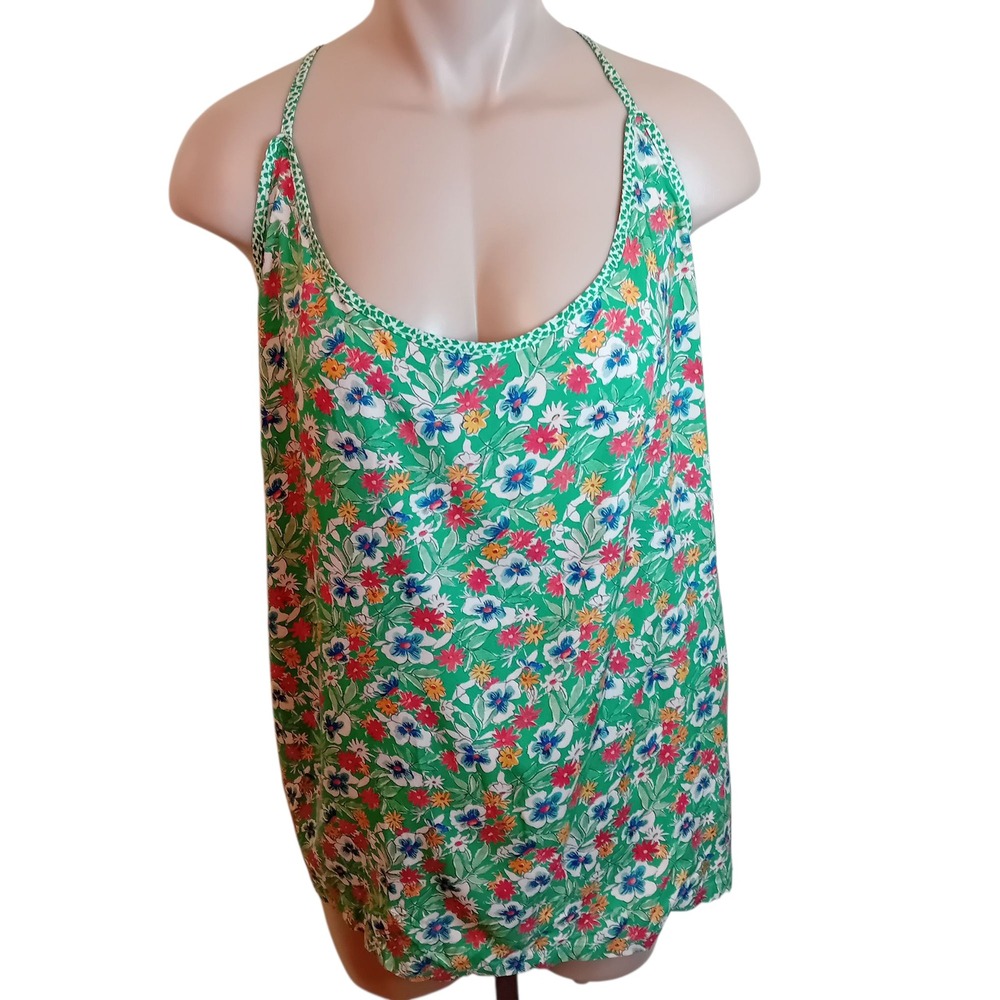 NWOT Plus Size Maison d'Hermine Floral Cottagecore Tank‎ Top Colorful Summer 26W